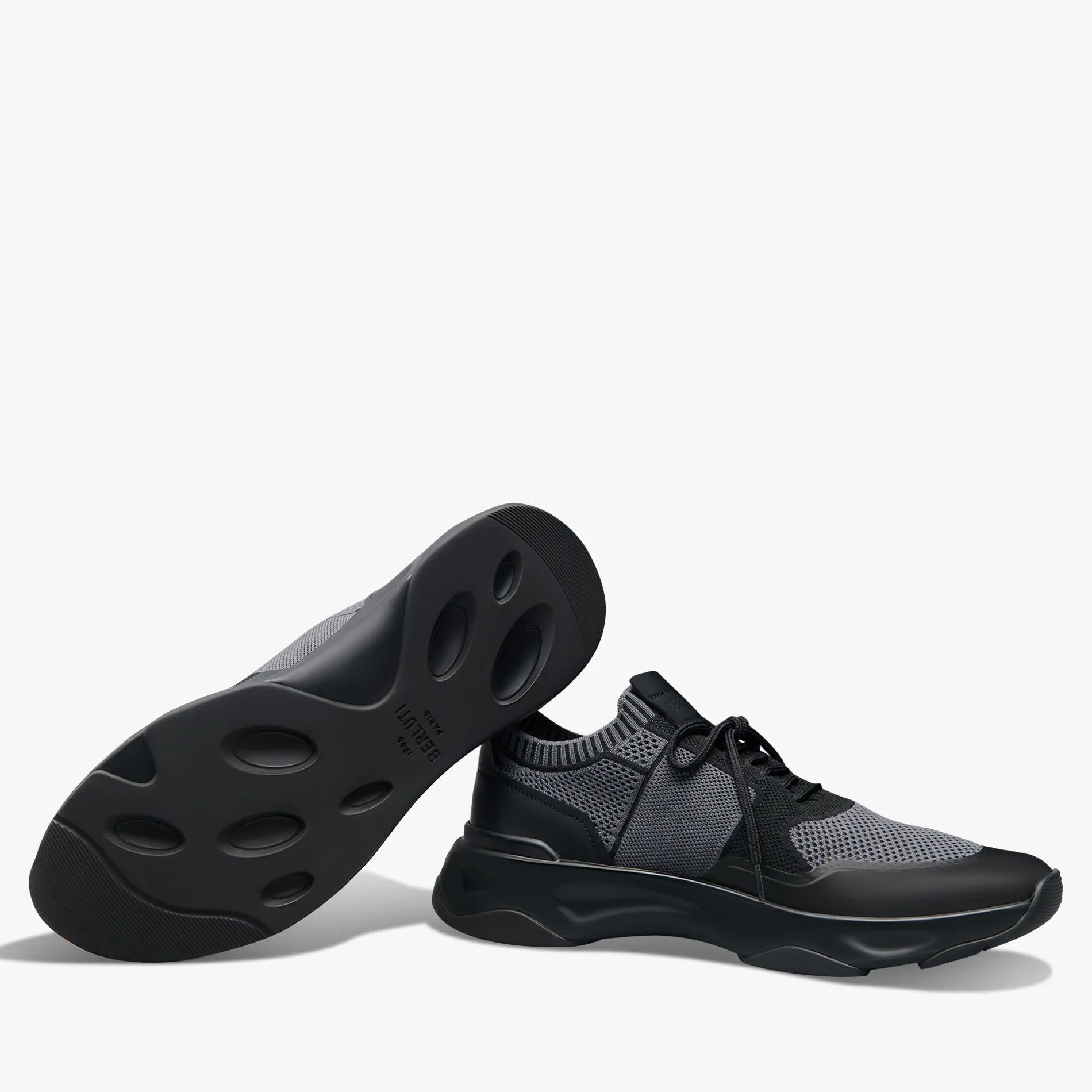 Berluti Sneaker Shadow En Maille Et Cuir De Veau Film Gomme | Sneakers | Shadow