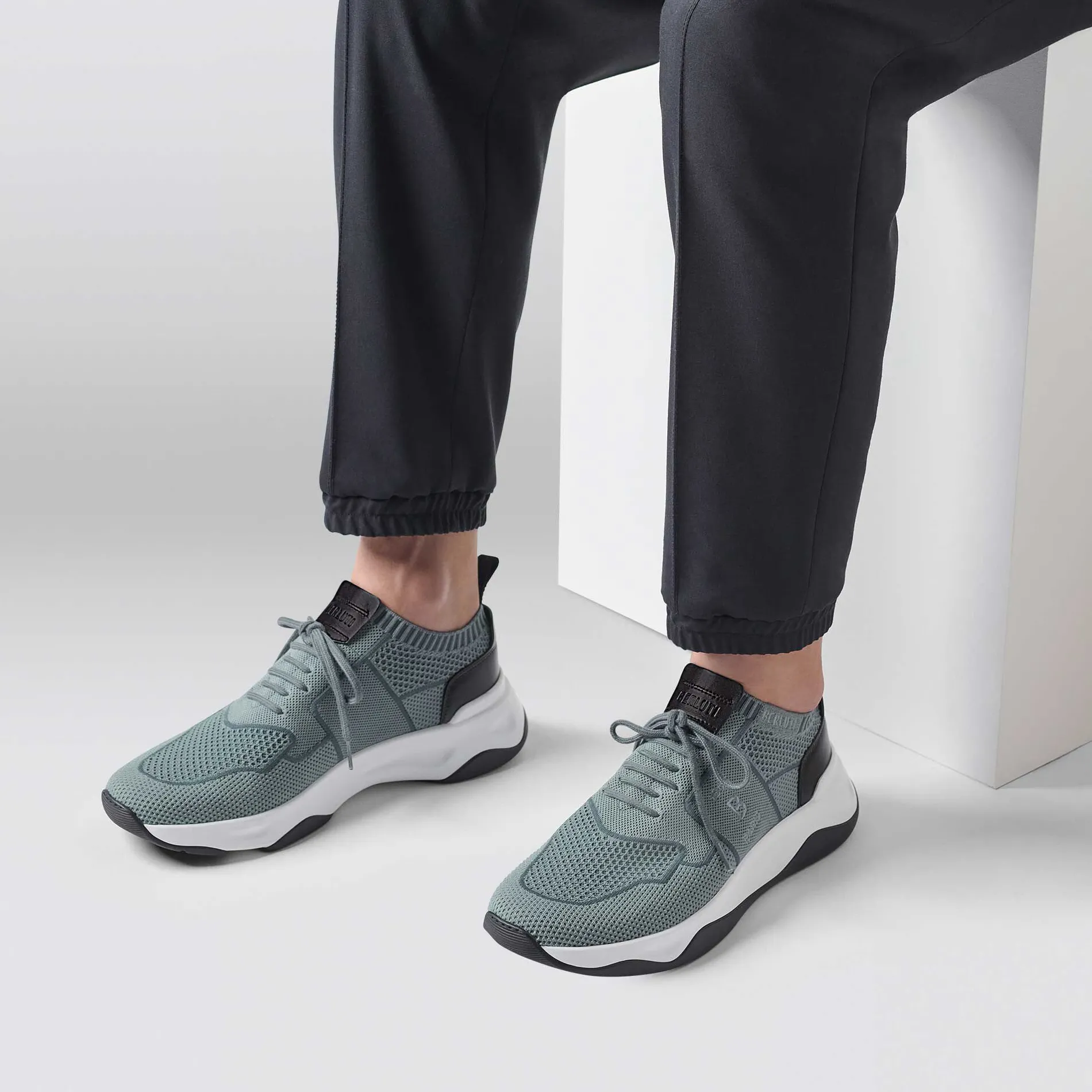 Berluti Sneaker Shadow En Maille Et Cuir De Veau Film Gomme | Sneakers | Shadow
