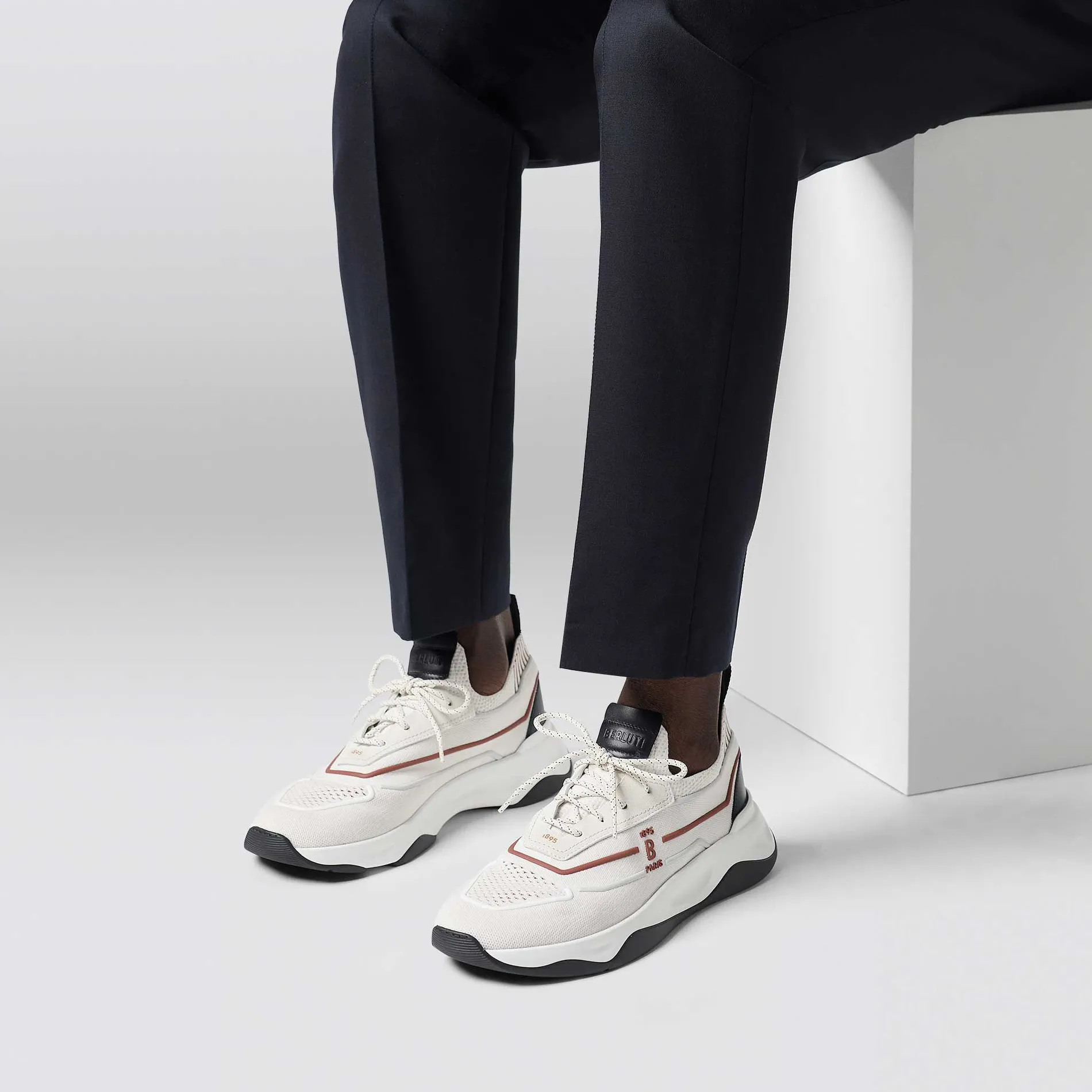 Berluti Sneaker Shadow En Maille Et Cuir De Veau Film Gomme | Sneakers | Shadow
