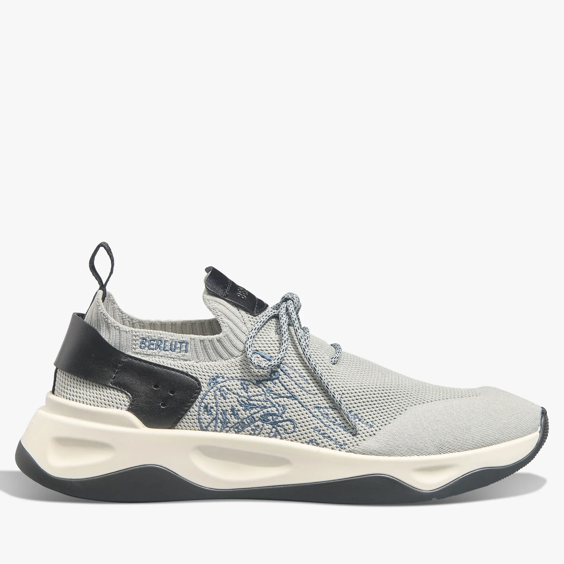 Berluti Sneaker Shadow En Scritto Knit Et Cuir De Veau | Sneakers | Shadow