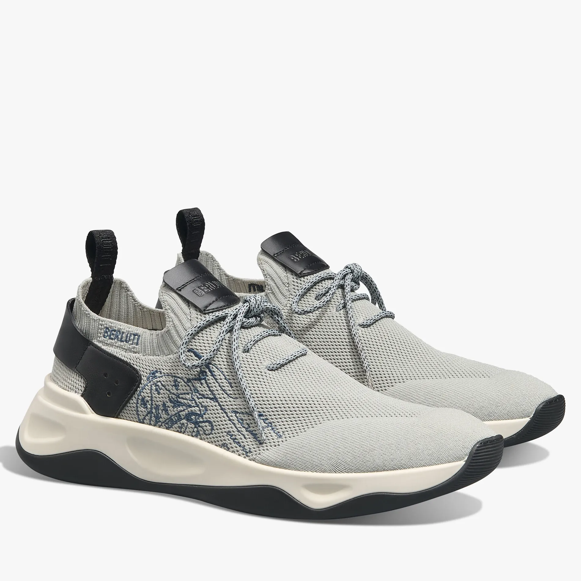 Berluti Sneaker Shadow En Scritto Knit Et Cuir De Veau | Sneakers | Shadow