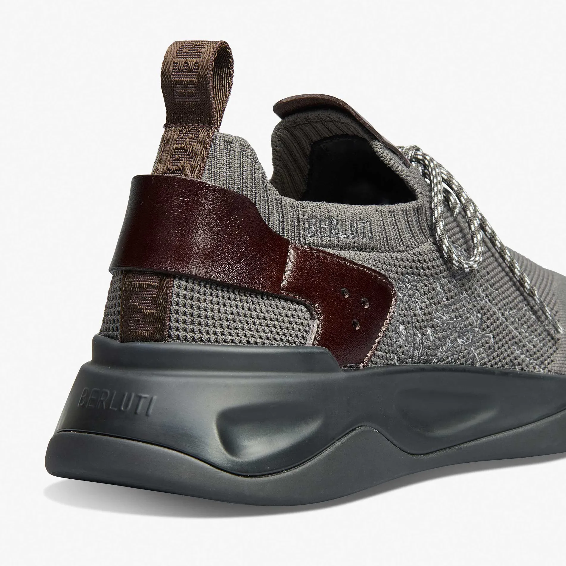 Berluti Sneaker Shadow En Scritto Knit Et Cuir De Veau | Sneakers | Shadow