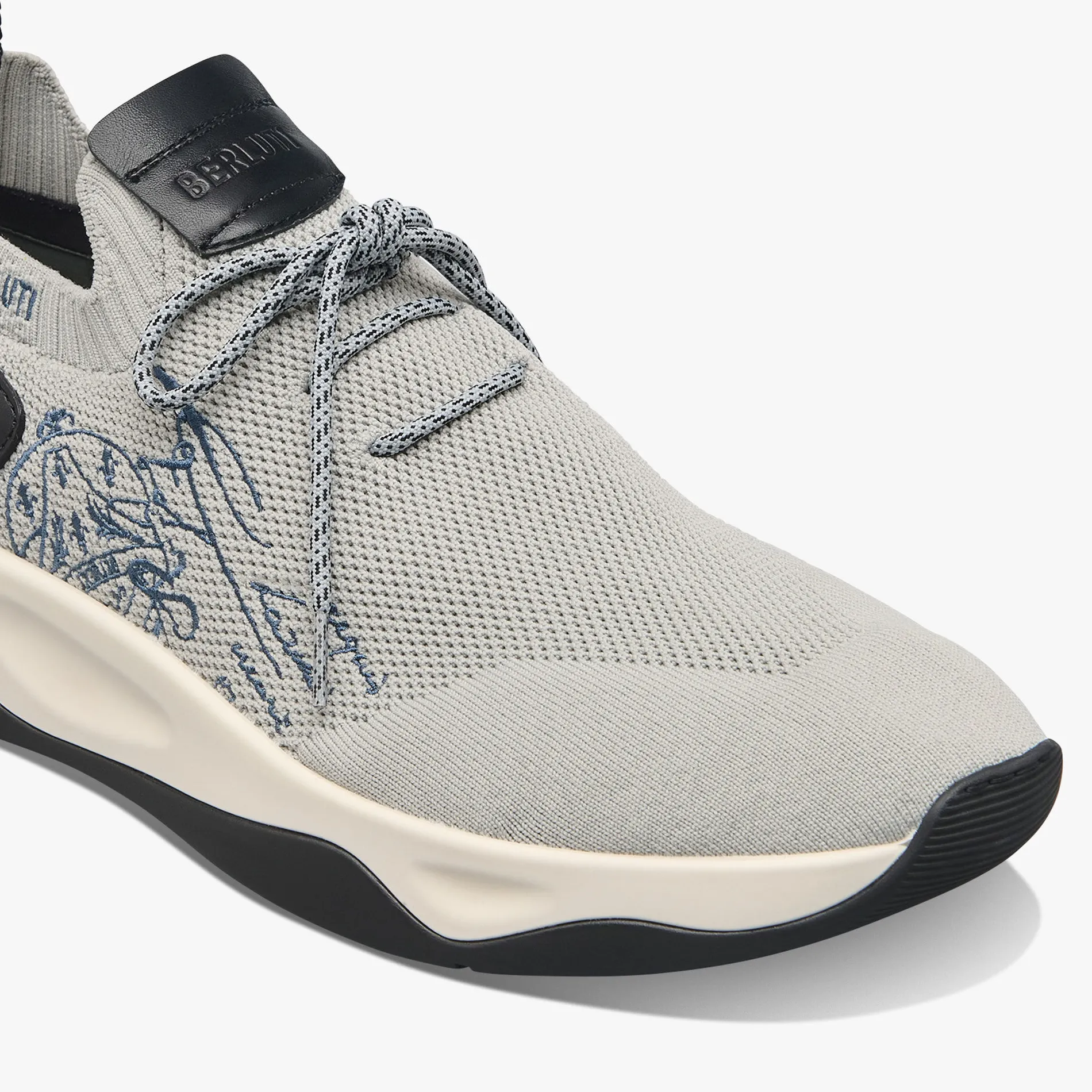 Berluti Sneaker Shadow En Scritto Knit Et Cuir De Veau | Sneakers | Shadow