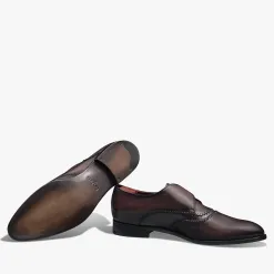 Berluti Soulier &agrave; boucle Rapi&eacute;c&eacute;-Repris&eacute; en cuir Scritto | Mocassins & Boucles