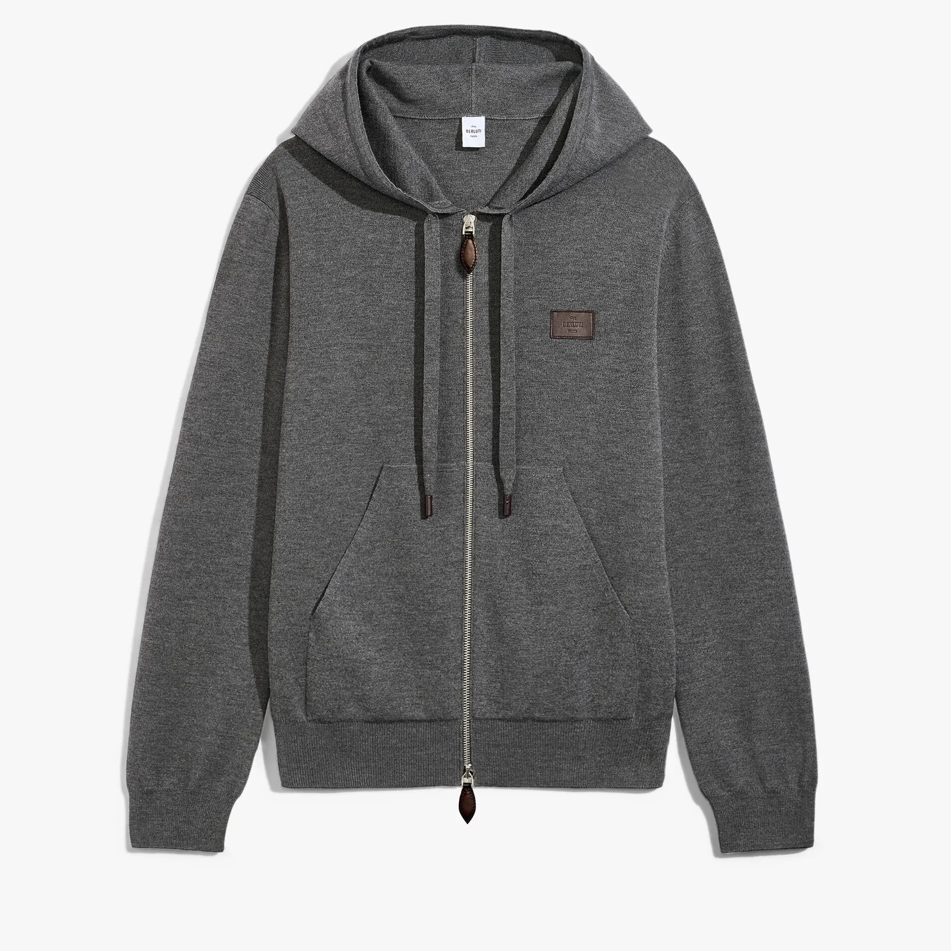 Berluti Sweat À Capuche Zippé Avec Détail En Cuir | Maille & Sweatshirts