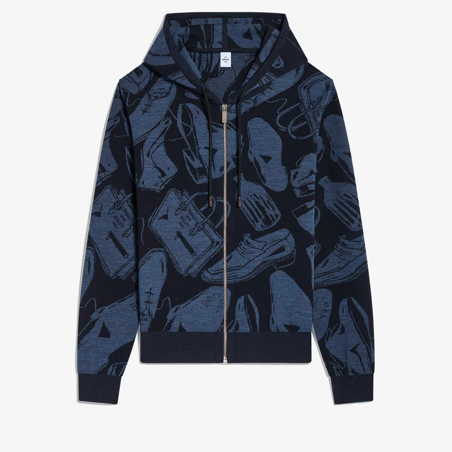 Berluti Sweat À Capuche Zippé En Laine Avec Jacquard Summer Iconic | Maille & Sweatshirts