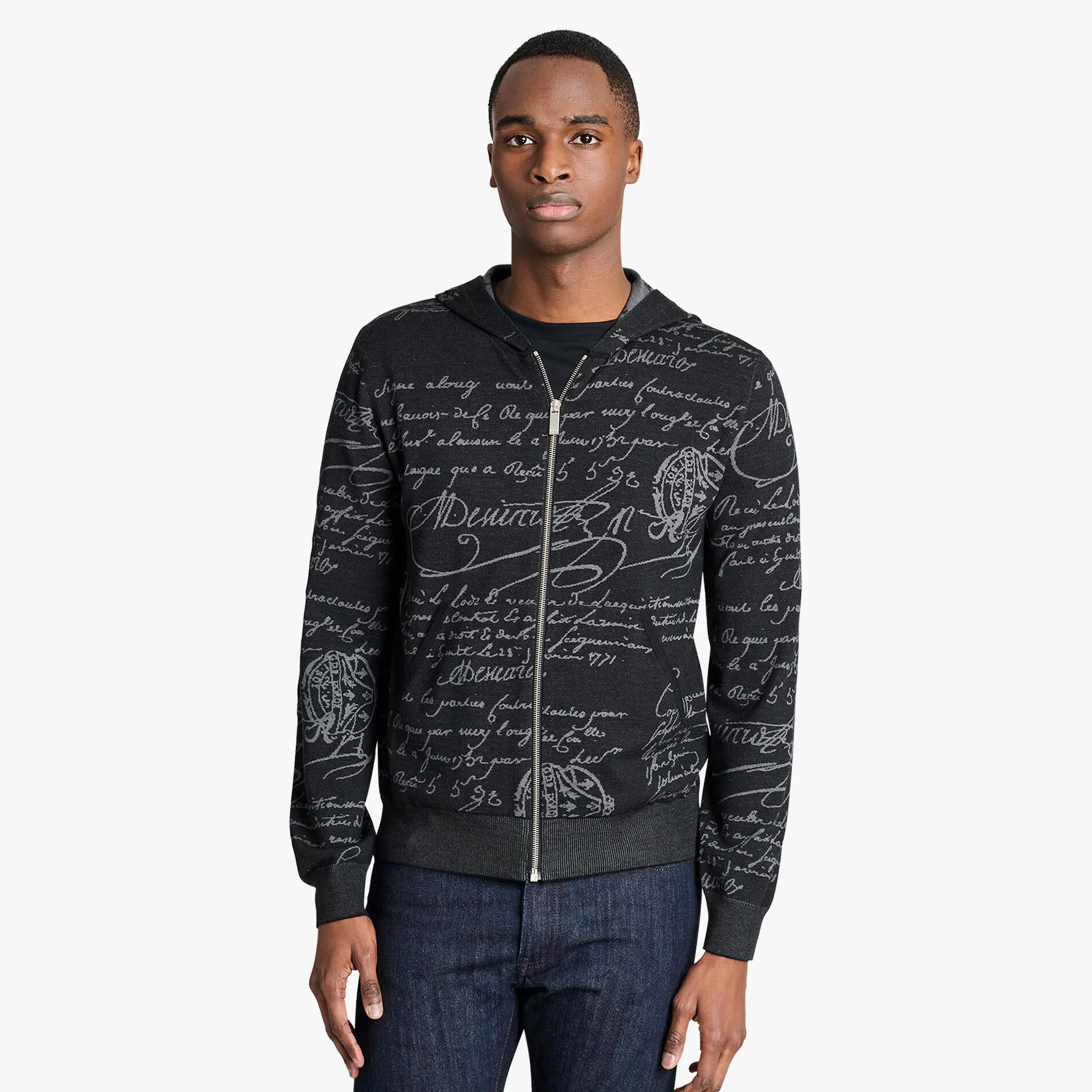 Berluti Sweat &Agrave; Capuche Zipp&eacute; En Cachemire Avec D&eacute;tail Andy Bar | Maille & Sweatshirts