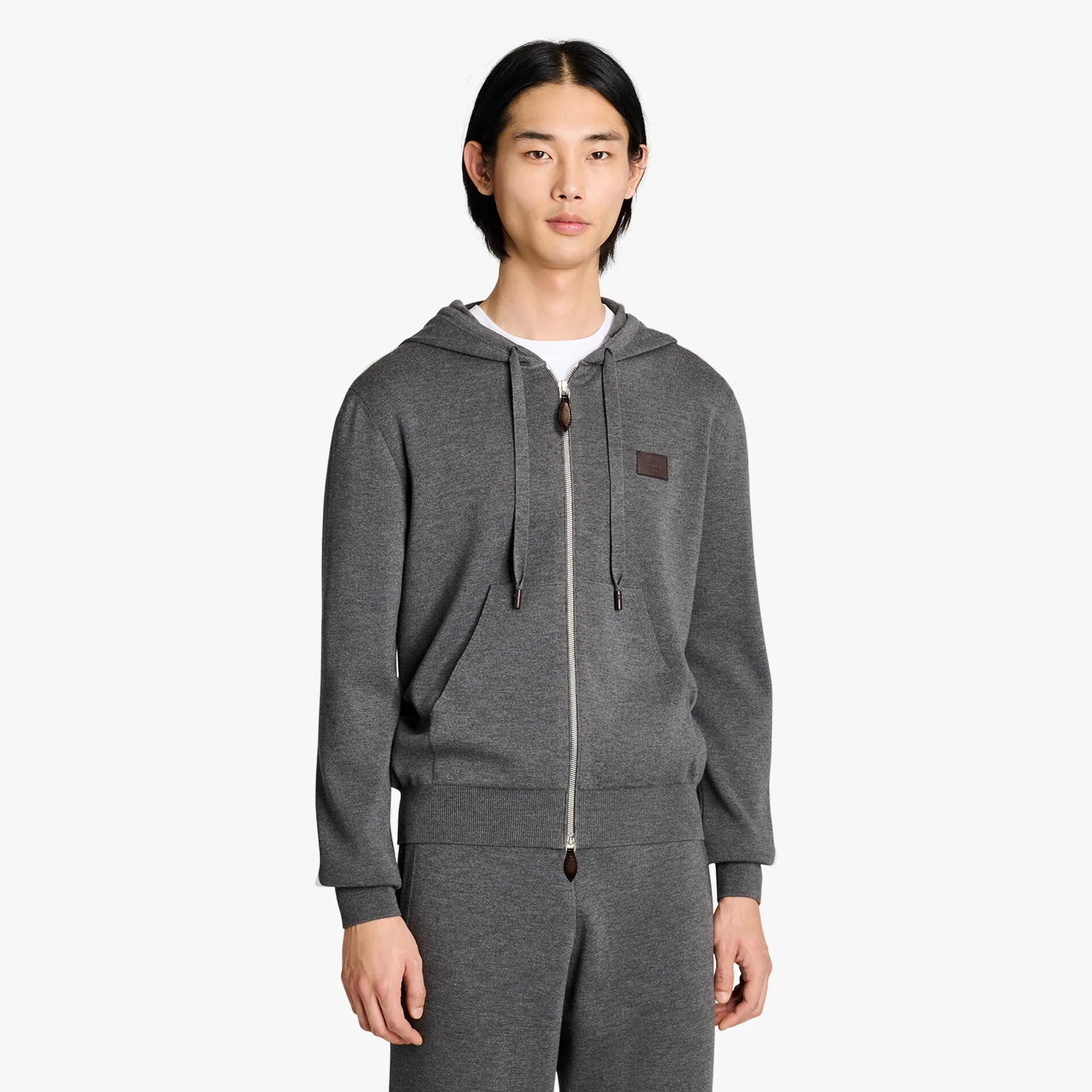Berluti Sweat &Agrave; Capuche Zipp&eacute; En Laine Avec Jacquard Summer Iconic | Maille & Sweatshirts