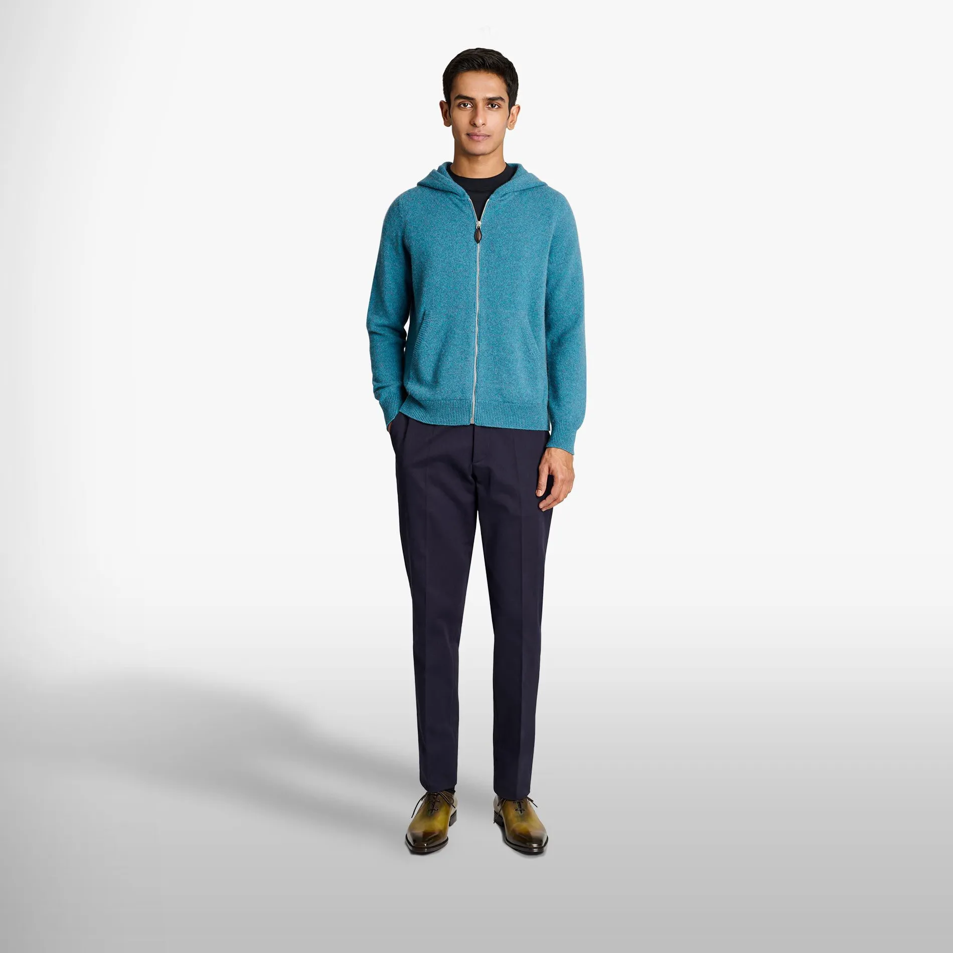Berluti Sweat &Agrave; Capuche Zipp&eacute; Avec D&eacute;tail En Cuir | Maille & Sweatshirts