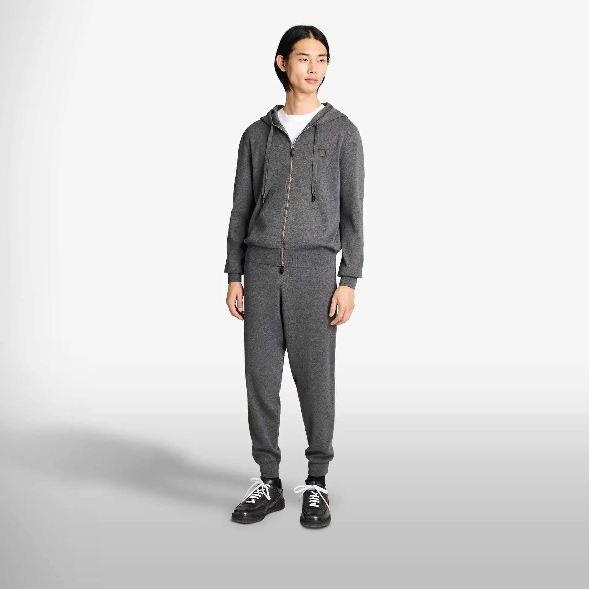 Berluti Sweat &Agrave; Capuche Zipp&eacute; En Laine Avec Jacquard Summer Iconic | Maille & Sweatshirts