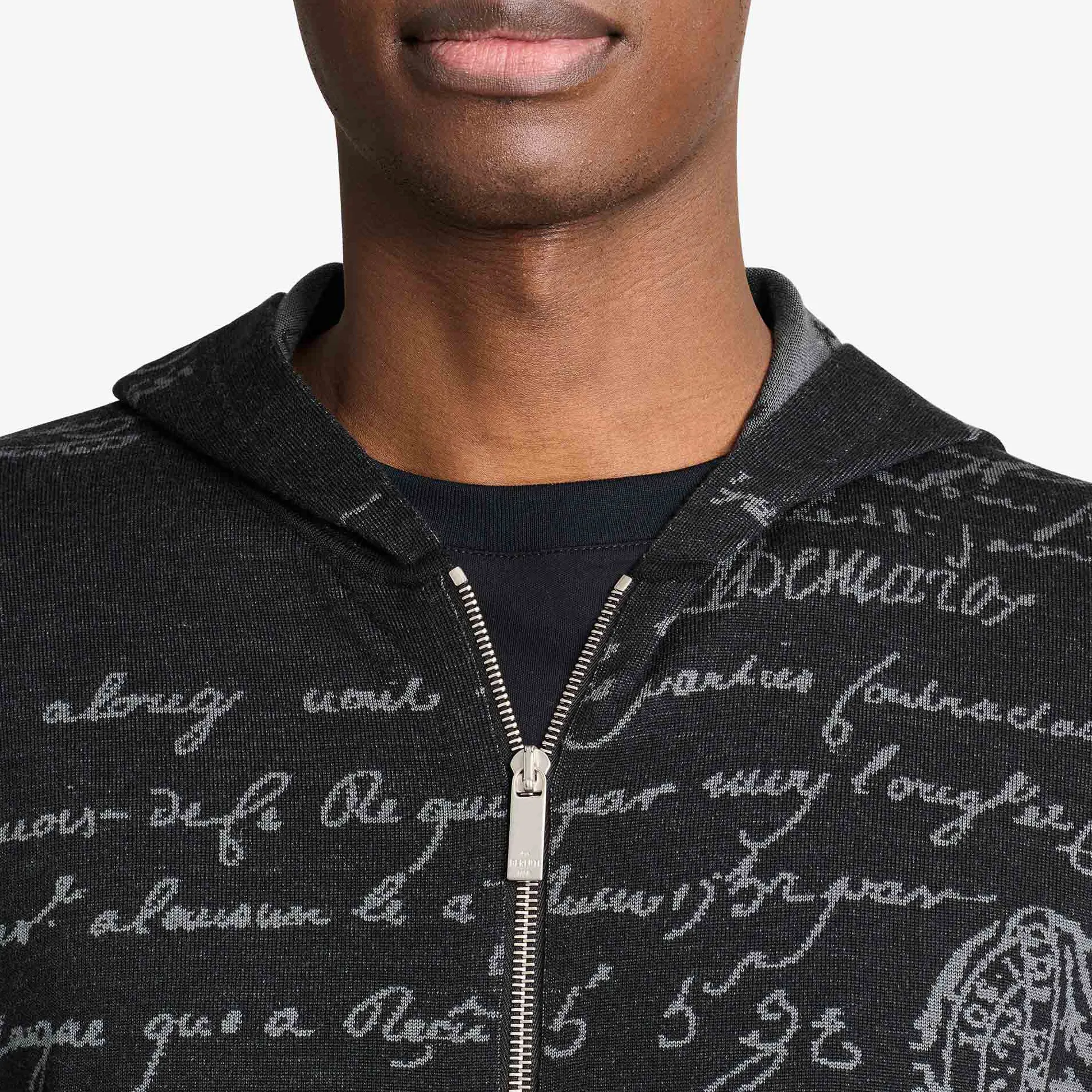 Berluti Sweat &Agrave; Capuche Zipp&eacute; En Cachemire Avec D&eacute;tail Andy Bar | Maille & Sweatshirts