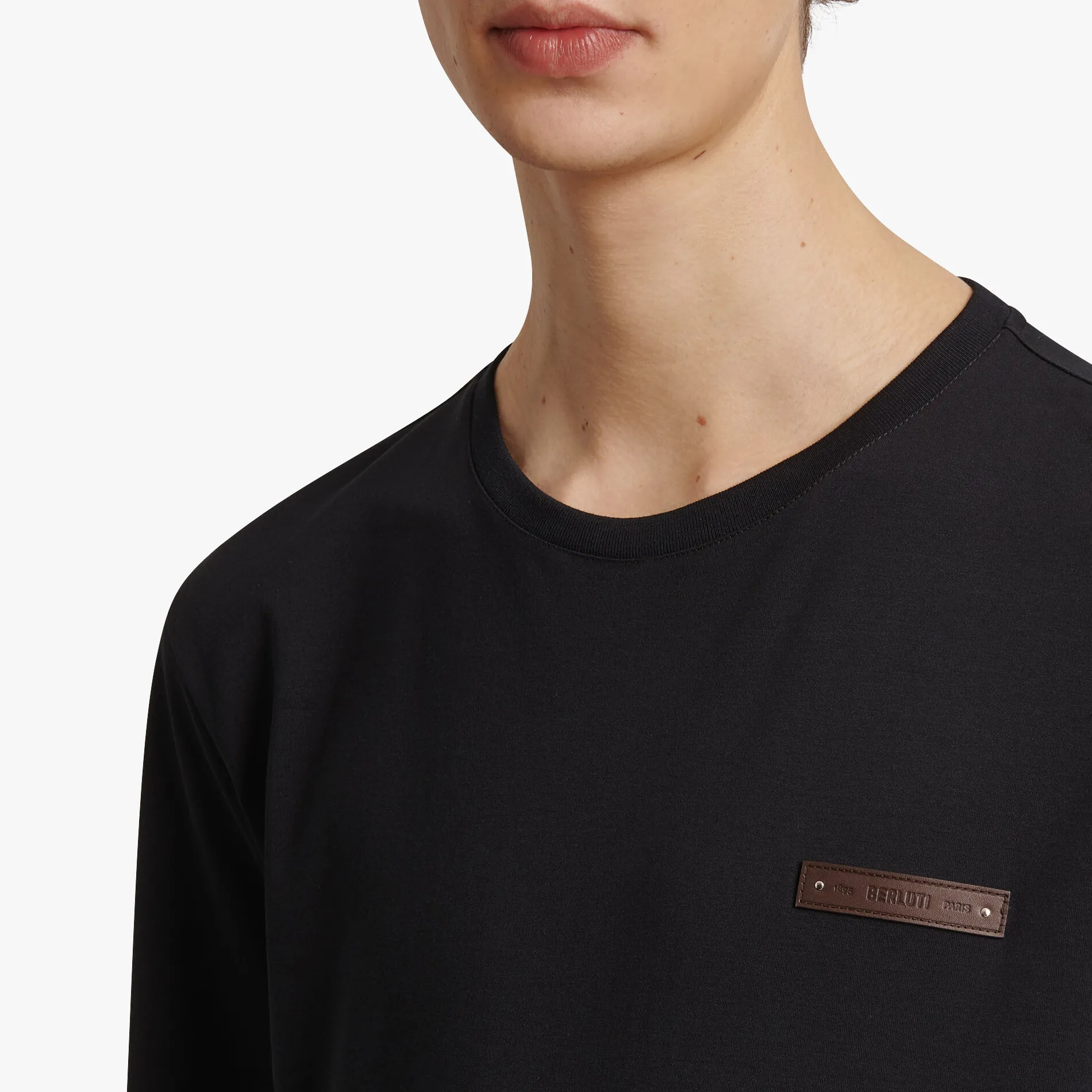 Berluti T-Shirt Avec D&eacute;tail En Cuir Fit Slim | Polos & T-shirts