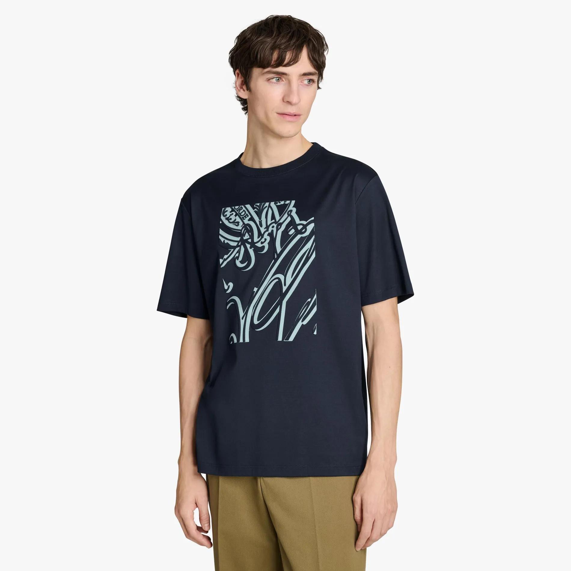 Berluti T-Shirt Frame Scritto Avec Effet Su&eacute;d&eacute; | Polos & T-shirts