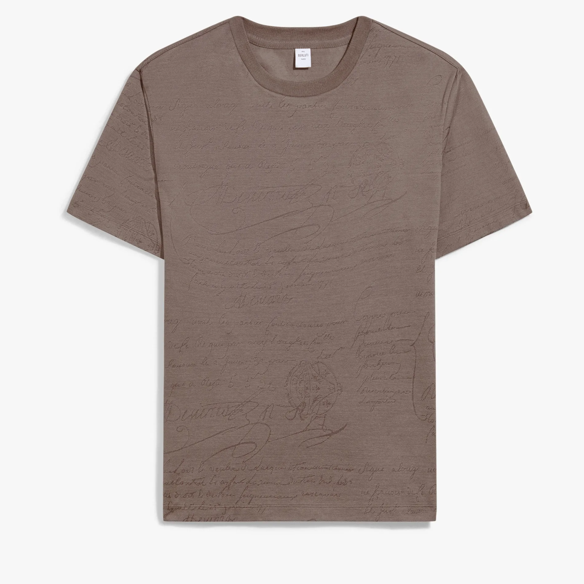 Berluti T-shirt Piqu&eacute; en Jacquard Scritto | Polos & T-shirts