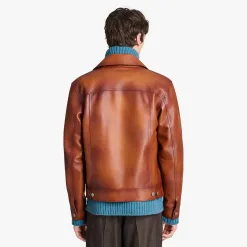 Berluti Veste Denim En Cuir Patin&eacute; | Cuir