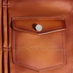 Berluti Veste Denim En Cuir Patin&eacute; | Cuir