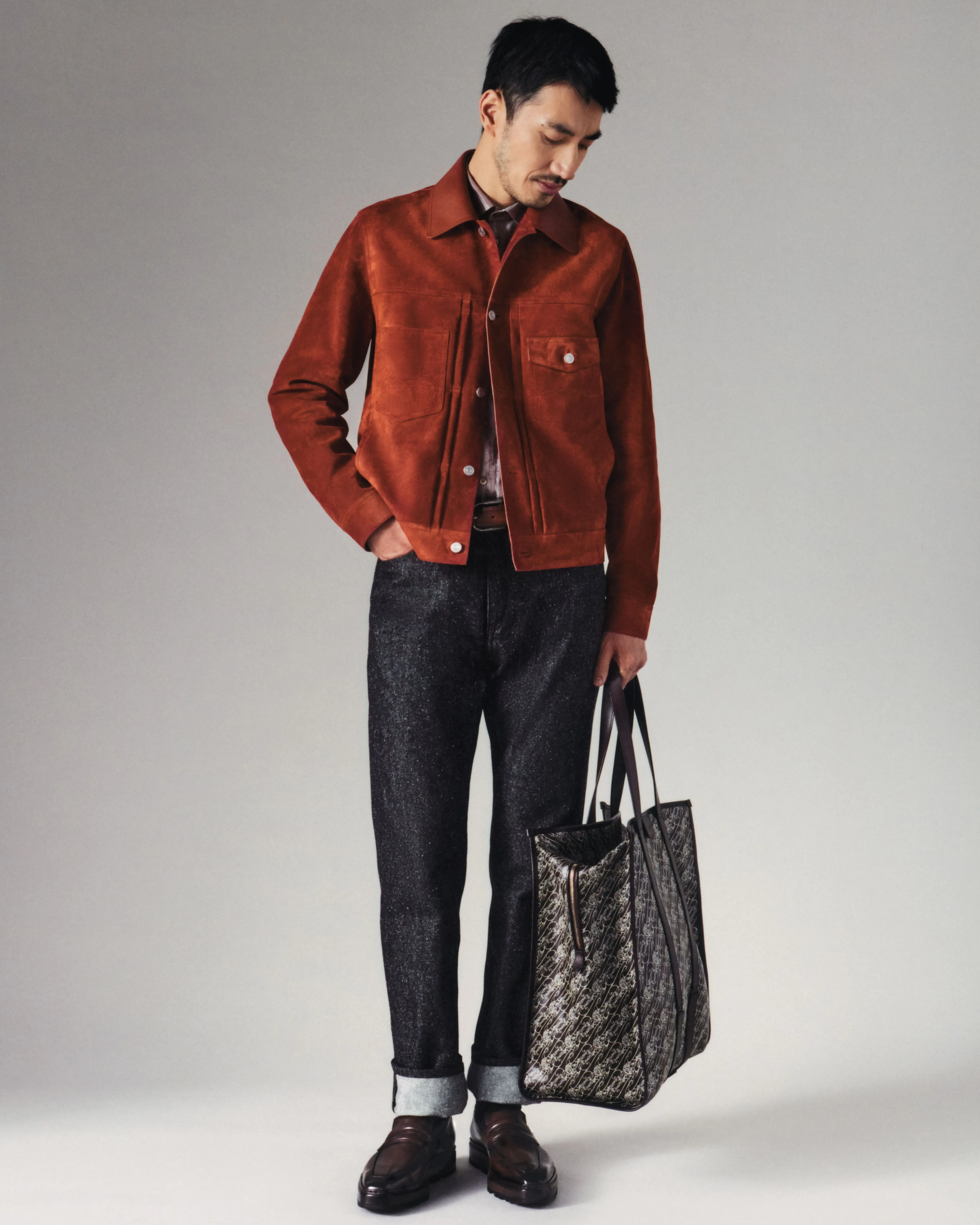 Berluti Veste Denim en Suede | Cuir