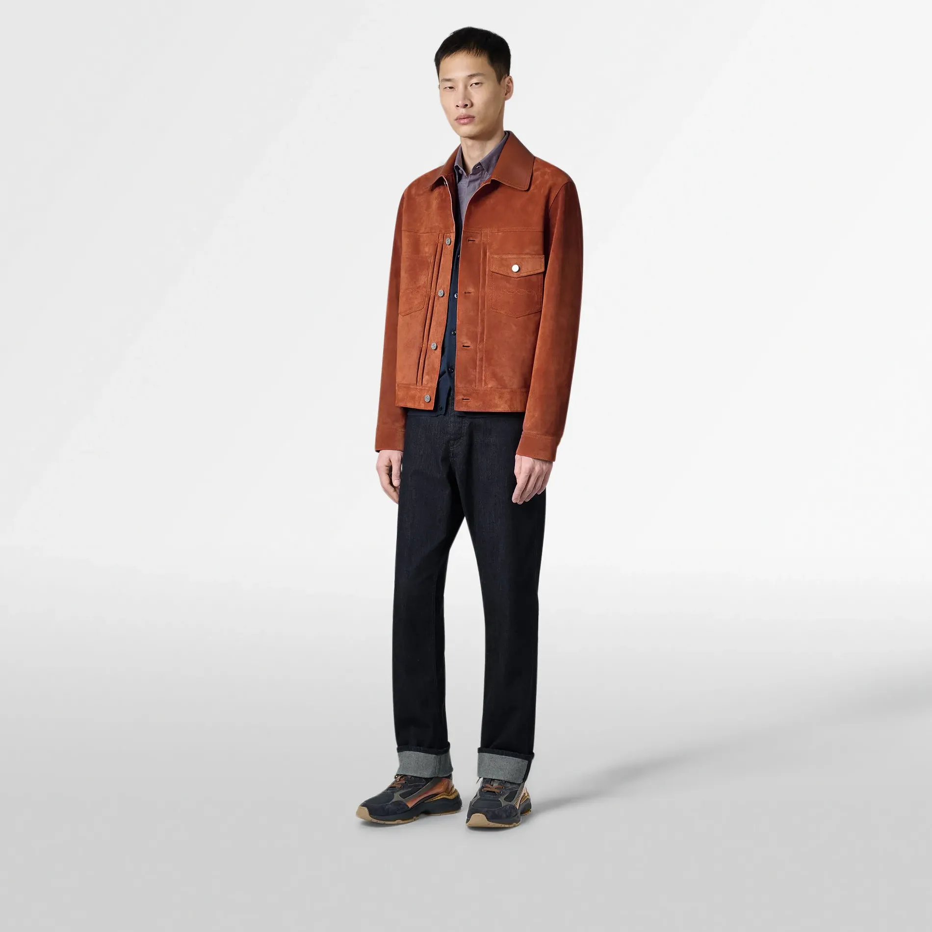 Berluti Veste Denim en Suede | Cuir