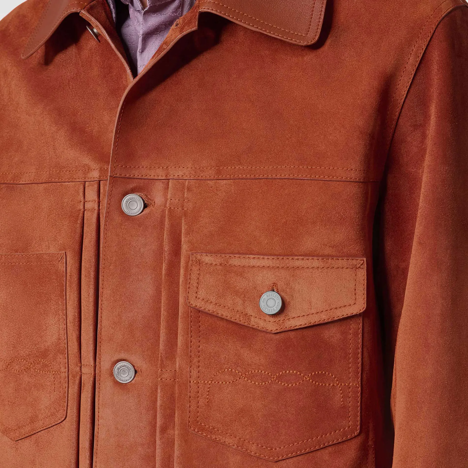 Berluti Veste Denim en Suede | Cuir