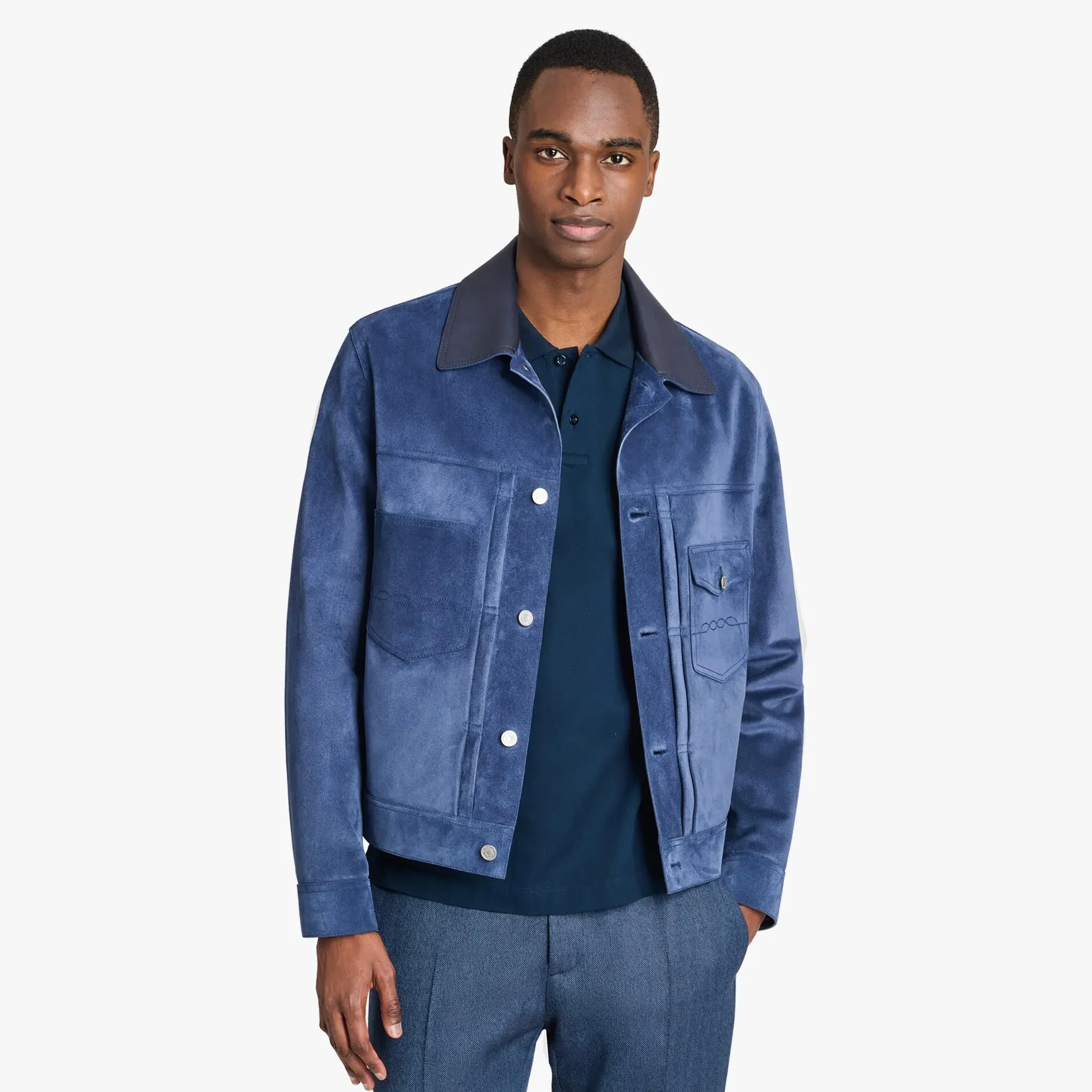 Berluti Veste Denim En Suède | Cuir
