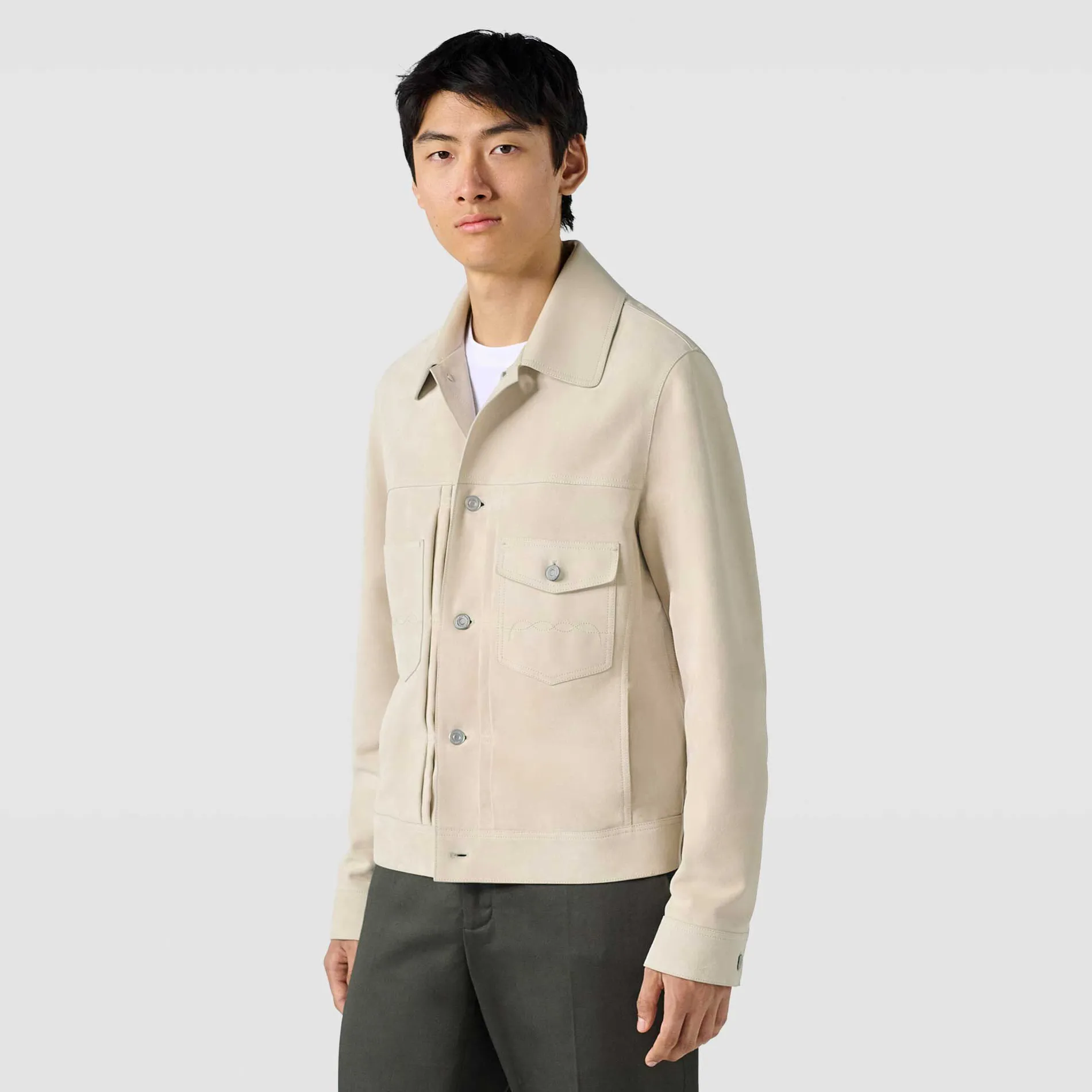 Berluti Veste Denim En Suède | Cuir